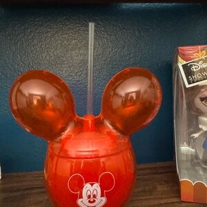 Disney Red Mickey Mouse Ear Tumbler with Straw